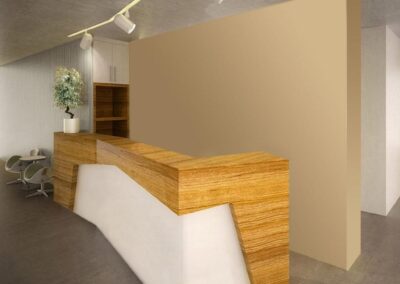 Bancone in vero legno con stile moderno