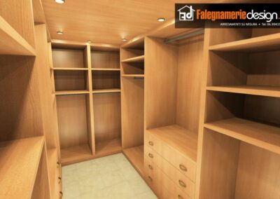 Cabina Armadio su misura in legno con cassetti e vano appendiabiti