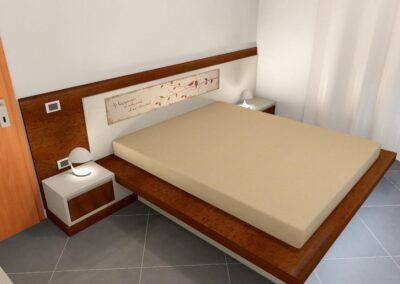 Testiera letto con decorazione stampata