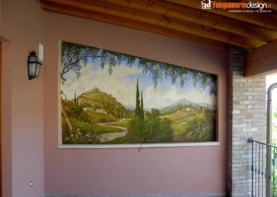 Parete esterna con paesaggio dipinto