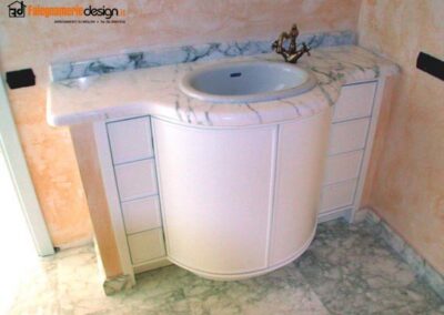 base bagno in legno per lavandino ovale