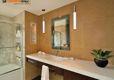 mobile in legno per base lavandino del bagno