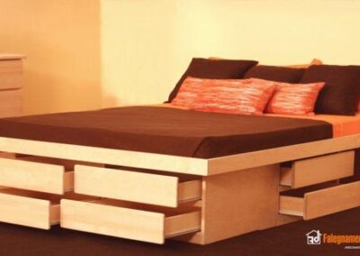 Letto con base e cassetti per vestiti