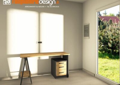 Scrivania in stile industriale con tavola in legno