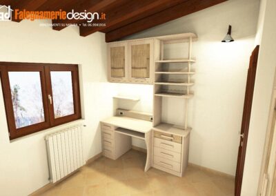 Angolo studio per cameretta con scrivania in vero legno