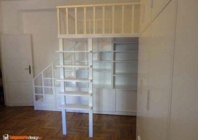 Soppalco in stile minimal e moderno per letto