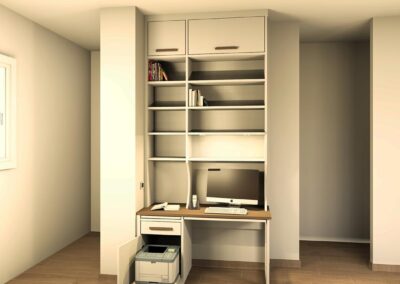 Scrivania con libreria in legno