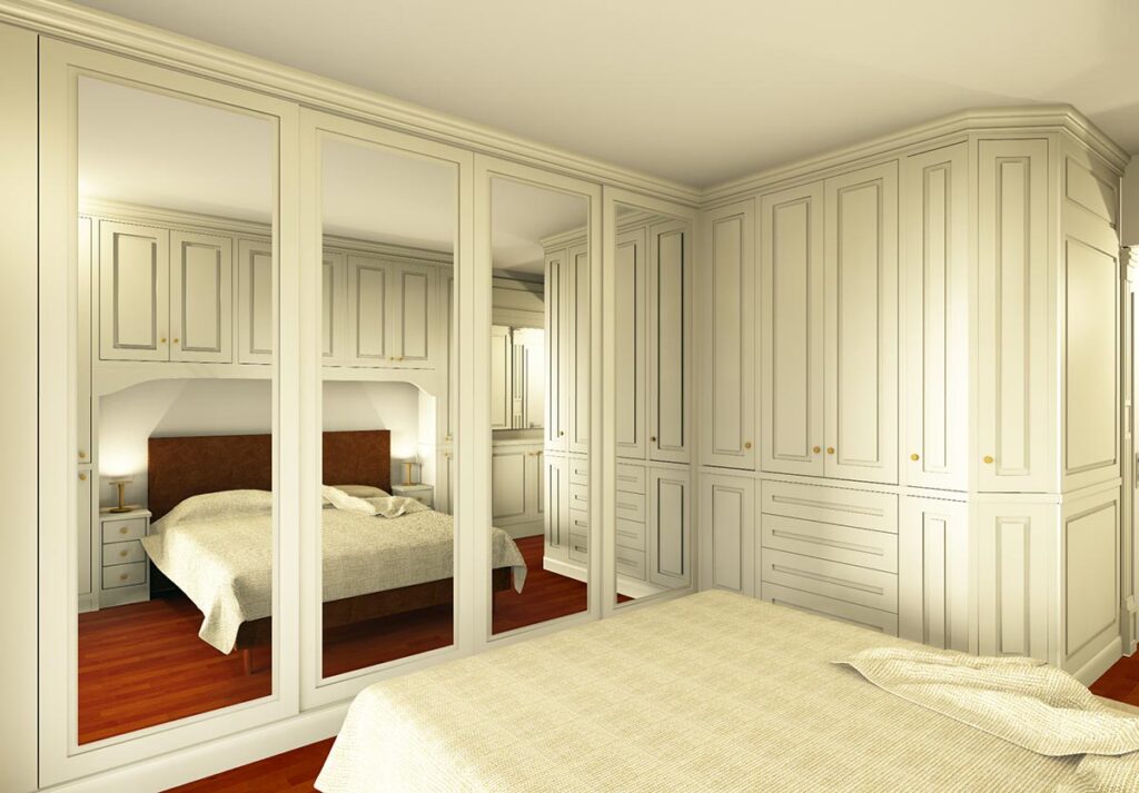 Armadio per camera da letto con boiserie