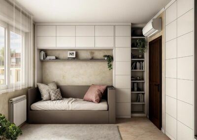 Armadio a ponte per divano o letto