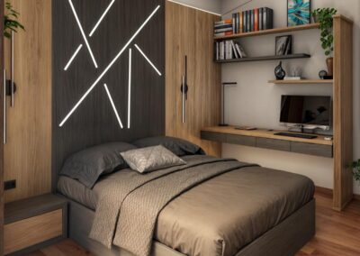 letto su misura con boiserie