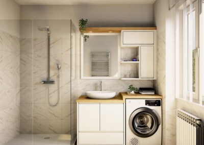 Mobile bagno con top coprilavatrice