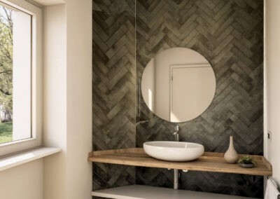 Mobile bagno con top in vero legno