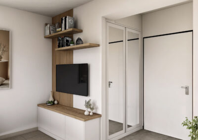 Mobile per ingresso con specchio