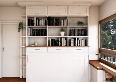 Letto a scomparsa con libreria