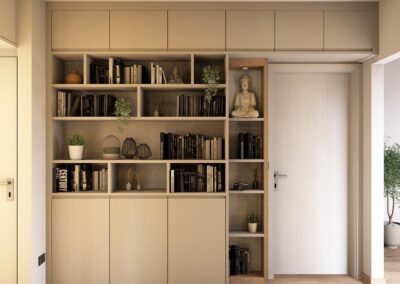 Libreria su misura con ponte