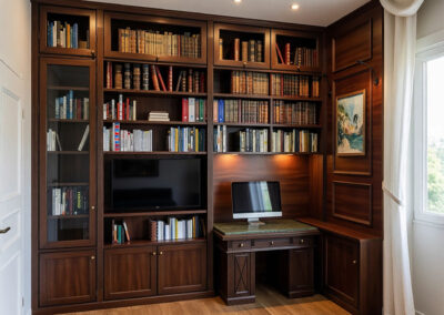 Scrivania con libreria in vero legno