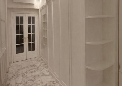 Mobile per ingresso bianco con libreria
