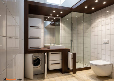 Mobile bagno con vano coprilavatrice a scomparsa