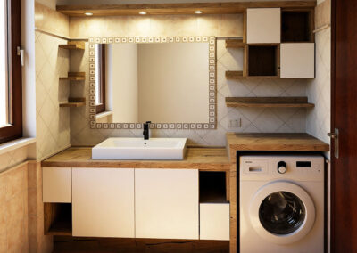 Mobile bagno con top in legno