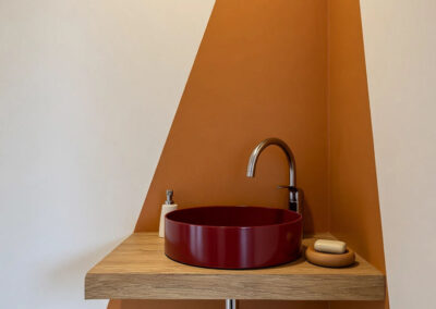 Top in legno per bagno
