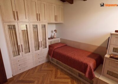 Armadio a ponte per letto singolo