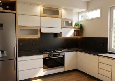 cucina in legno angolare