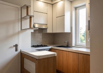 Cucina piccola su misura in legno