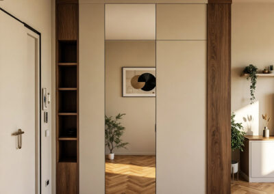 Mobile per ingresso con cabina armadio