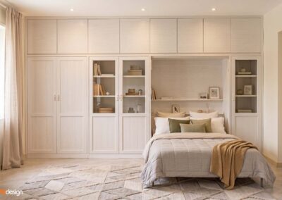 Letto matrimoniale a scomparsa con armadio e libreria