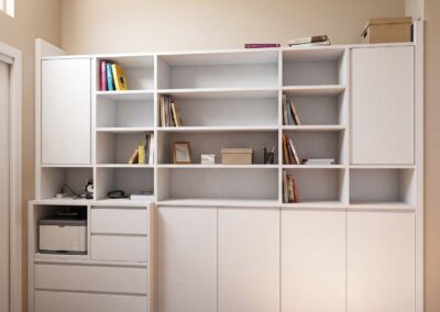 Letto singolo a scomparsa con libreria