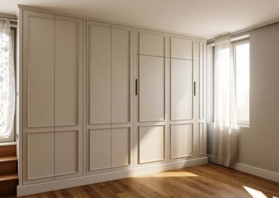 Armadio ad angolo con letto a scomparsa
