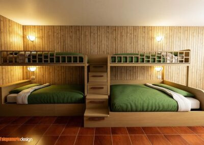 Letto a soppalco con contenitore