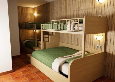 Letto a soppalco con contenitore