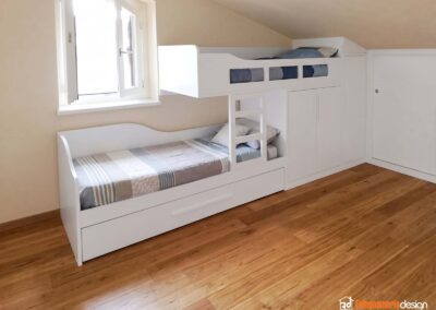 Letto a soppalco bianco
